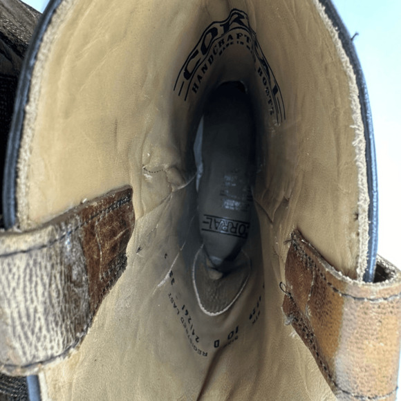 Corral Men's 10 D Brown Embroidered Narrow Square Toe Boots A4229 - Picture 7 of 16